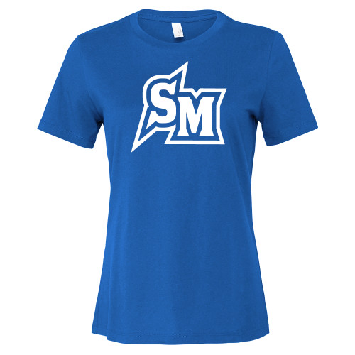  Bella + Canvas Womens Royal Relaxed Cotton T Shirt - SM Primary Mark - CSUSM