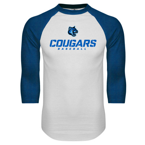 Main Image for  White/Royal Raglan Baseball T Shirt