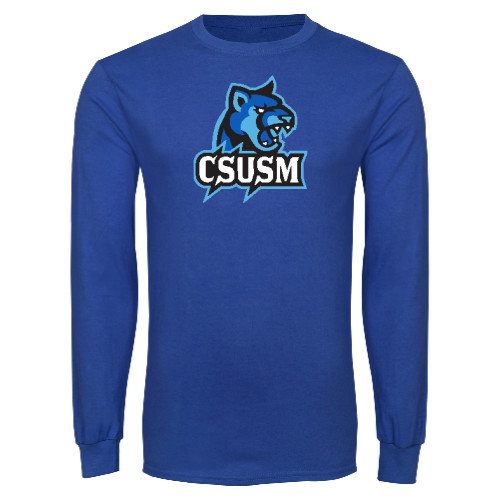  Royal Long Sleeve T Shirt - CSUSM Cougar Head