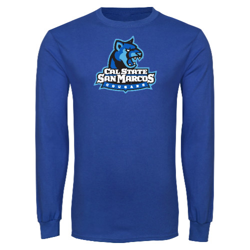  Royal Long Sleeve T Shirt - Primary Logo Distressed