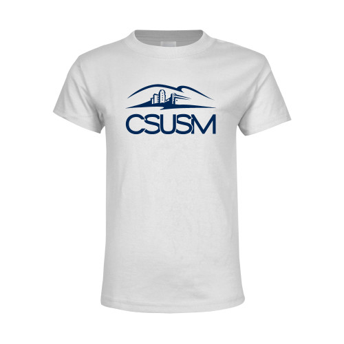  Youth White T Shirt - CSUSM with University