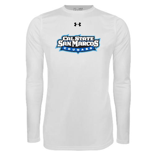  Under Armour White Long Sleeve Tech Tee - Tertiary Logo