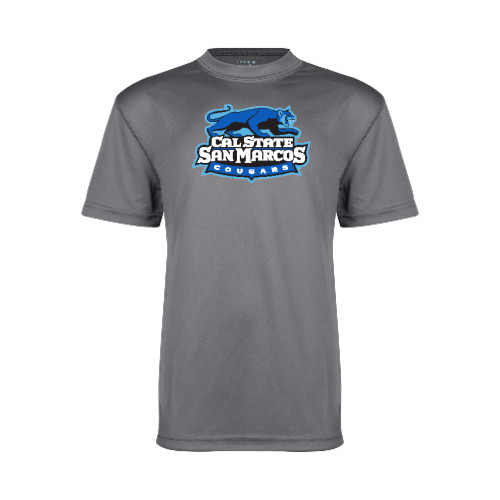  Youth Performance Grey Concrete Tee - Secondary Logo