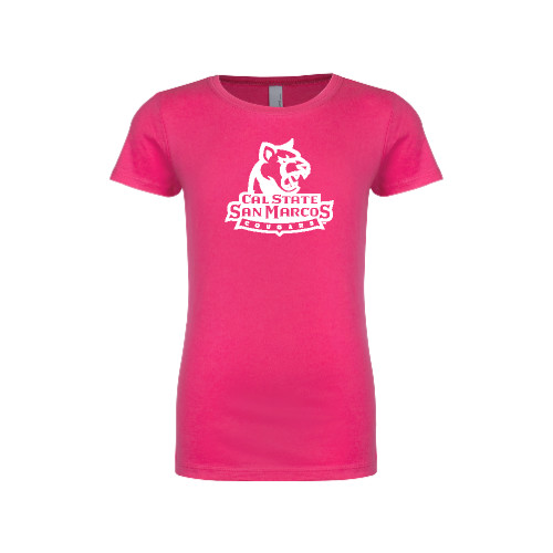  Next Level Girls Fuchsia Fashion Fit T Shirt - Primary Logo