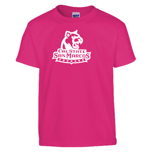  Youth Hot Pink T Shirt - Primary Logo