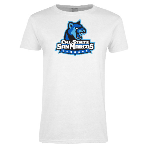  Womens White Short Sleeve Tee - Primary Logo
