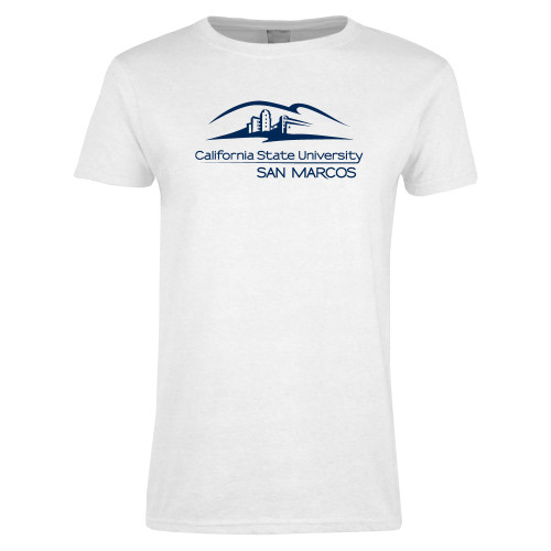  Womens White Short Sleeve Tee - California State University San Marcos