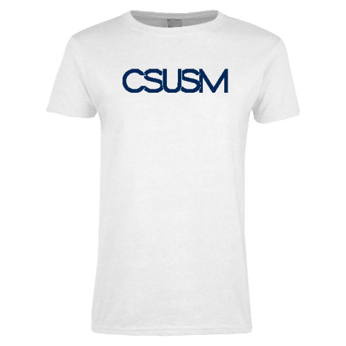  Womens White Short Sleeve Tee - CSUSM