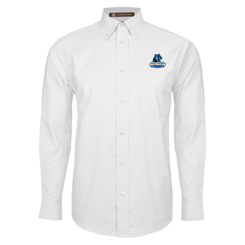  White Oxford Long Sleeve Shirt - Primary Logo