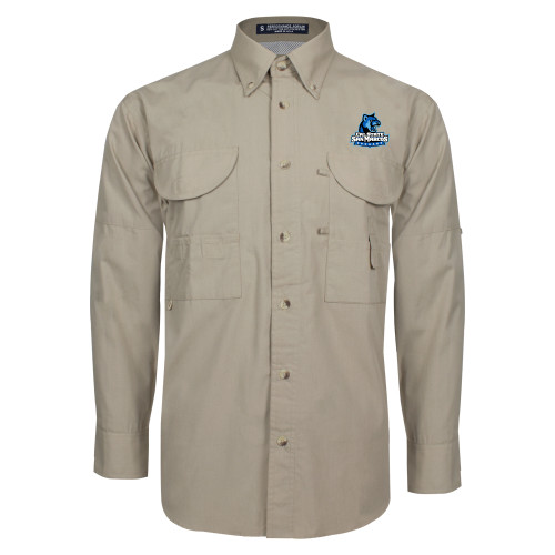  Khaki Fishing Shirt Performance Long Sleeve - Primary Logo