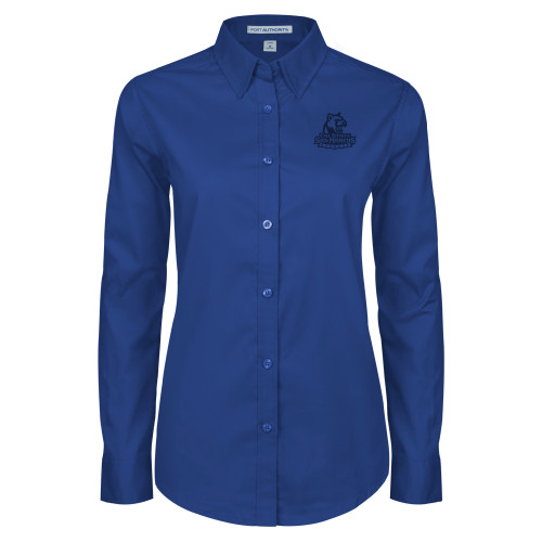  Womens Royal Twill Button Down Long Sleeve  - Primary Logo