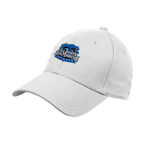  White Structured Adjustable Pro Style Hat - Secondary Logo