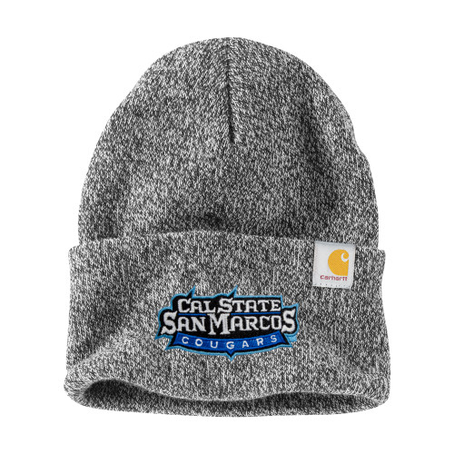  Carhartt Black/White Knit Beanie w/Cuff - Tertiary Logo