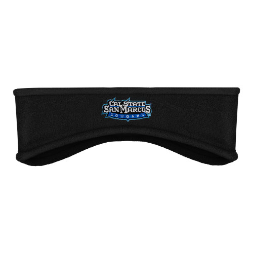  Black Stretch Fleece Headband - Tertiary Logo