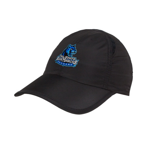  Womens Black Performance Cap - Primary Logo
