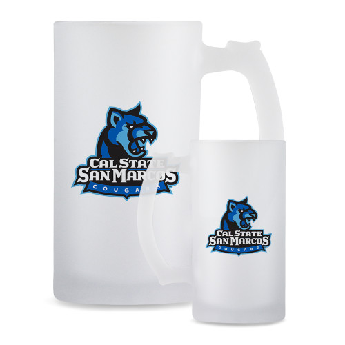  Full Color Decorative Frosted Glass Mug 16oz - Primary Logo