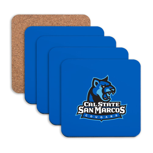  Hardboard Coaster w/Cork Backing 4/set - Primary Logo