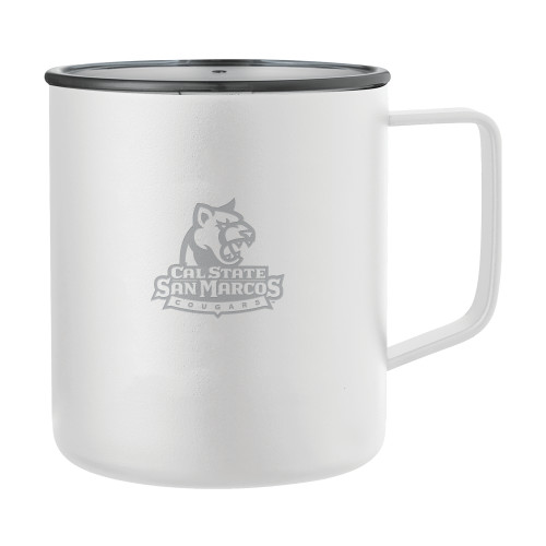 Rover Camp Vacuum Insulated White Mug 14oz - Primary Logo Engraved