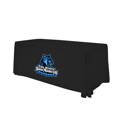  Black 6 foot Table Throw - Primary Logo