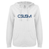 Thumbnail image for  ENZA Womens White V Notch Raw Edge Fleece Hoodie