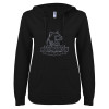 Thumbnail image for  ENZA Womens Black V Notch Raw Edge Fleece Hoodie