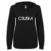 Thumbnail image for  ENZA Womens Black V Notch Raw Edge Fleece Hoodie