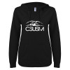 Thumbnail image for  ENZA Womens Black V Notch Raw Edge Fleece Hoodie
