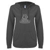 Thumbnail image for  ENZA Womens Dark Heather V Notch Raw Edge Fleece Hoodie