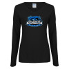 Thumbnail image for  Womens Black Long Sleeve V Neck Tee 