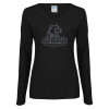 Thumbnail image for  Womens Black Long Sleeve V Neck Tee 