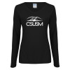 Thumbnail image for  Womens Black Long Sleeve V Neck Tee 