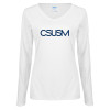 Thumbnail image for  Womens White Long Sleeve V Neck Tee