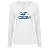 Thumbnail image for  Womens White Long Sleeve V Neck Tee