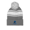 Thumbnail image for  Grey/White Two Tone Knit Pom Beanie w/Cuff