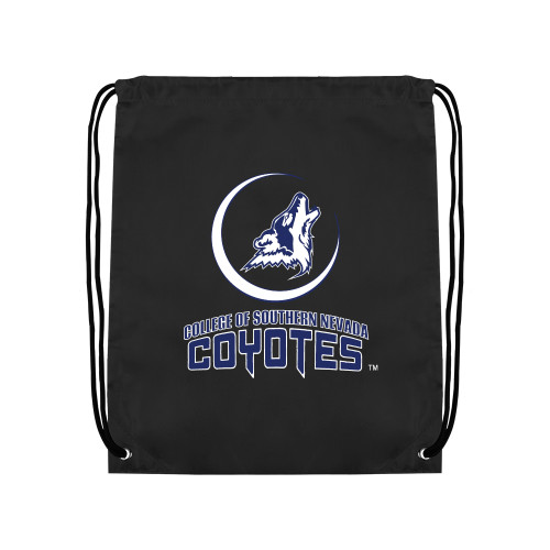  Black Drawstring Backpack - College of Southern Nevada Mascot Wordmark Stacked
