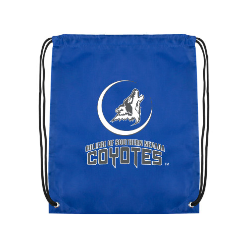  Royal Drawstring Backpack - College of Southern Nevada Mascot Wordmark Stacked