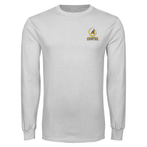  White Long Sleeve T Shirt - College of Southern Nevada Mascot Wordmark Stacked