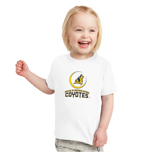  Toddler White T Shirt - College of Southern Nevada Mascot Wordmark Stacked