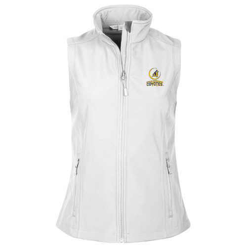 Womens White Core Softshell Vest - College of Southern Nevada Mascot Wordmark Stacked
