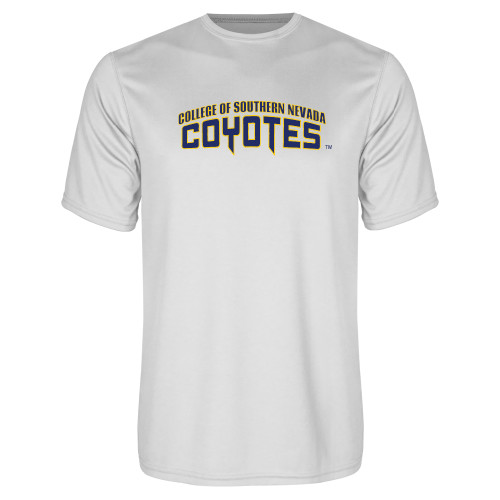  White Performance Tee - College of Southern Nevada Wordmark