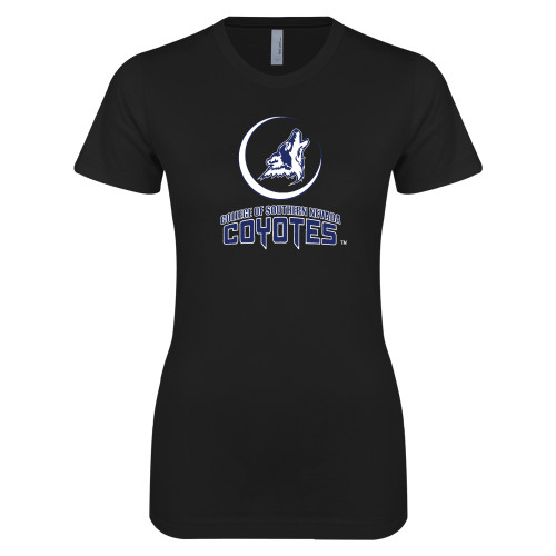  Next Level Womens Black Boyfriend Tee - College of Southern Nevada Mascot Wordmark Stacked