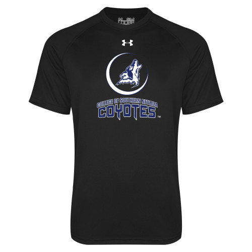  Under Armour Black Tech Tee - College of Southern Nevada Mascot Wordmark Stacked