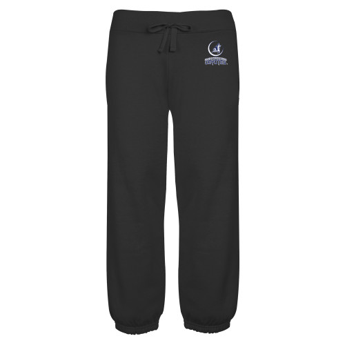  ENZA Womens Black Banded Fleece Capri - College of Southern Nevada Mascot Wordmark Stacked
