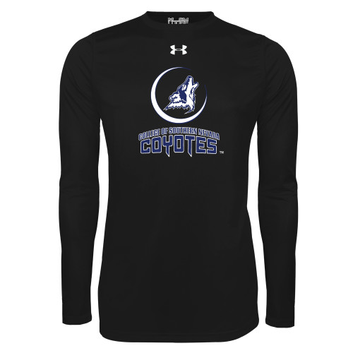  Under Armour Black Long Sleeve Tech Tee - College of Southern Nevada Mascot Wordmark Stacked