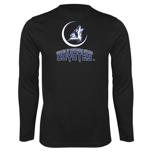  Black Performance Long Sleeve Shirt - College of Southern Nevada Mascot Wordmark Stacked