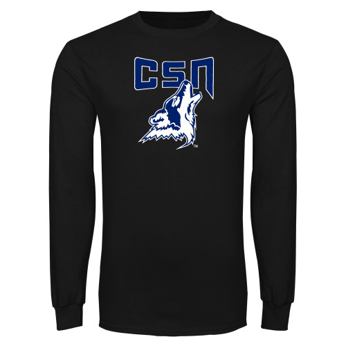  Black Long Sleeve T Shirt - College of Southern Nevada CSN With Mascot