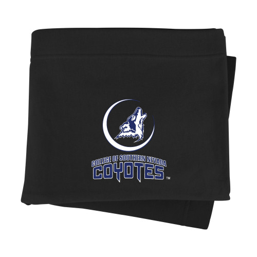  Black Sweatshirt Blanket - College of Southern Nevada Mascot Wordmark Stacked