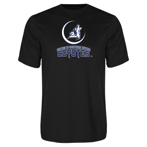  Black Performance Tee - College of Southern Nevada Mascot Wordmark Stacked