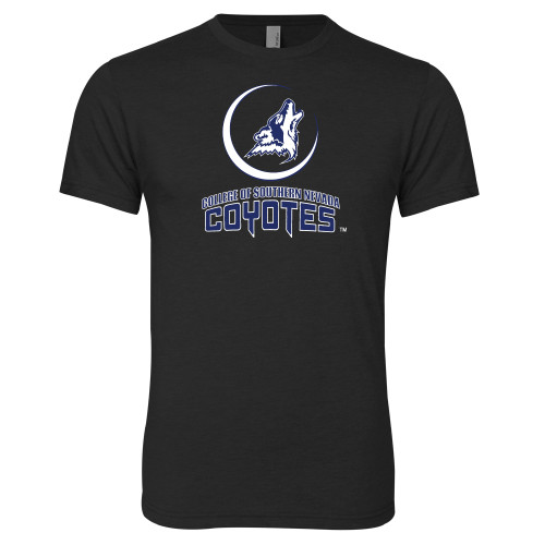  Next Level Black Triblend Tee - College of Southern Nevada Mascot Wordmark Stacked