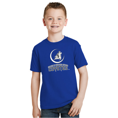  Youth Royal T Shirt - College of Southern Nevada Mascot Wordmark Stacked